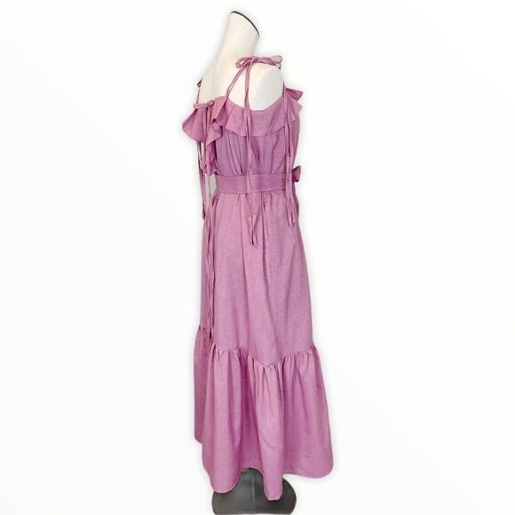 LISTICLE Boho Ruffle Maxi Dress NWT - Picture 4 of 16